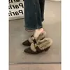 Primer Encuentro Temporada Aumento Plus Terciopelo Birkenstock Zapatos de Algodón Mujer Temporada Otoño Invierno Ropa Exterior Tacón Alto Zapatos de Piel Caliente Mocasín Felpa Individual