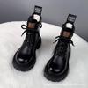 Botas Martin de piel auténtica para mujer, estilo británico, 2024, nuevas botas de suela gruesa para otoño, botas cortas de moda que combinan con todo, populares en Internet.