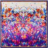 Pañuelo de Seda Maitong 90cm*90cm Pintura al Óleo Lavanda Nuevo Europeo y Americano 2017 Bufanda Cuadrada Grande para Mujer Pañuelo de Seda