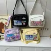 Bolsa de Hombro Transparente Estilo Caricatura Japonesa Moderna para Chica, Bolsa para Dolor, Estilo Universitario Estudiante Clase Casual Gran Capacidad Bolsa Mensajera