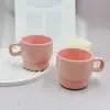 Exportar Oriente Médio Xícara de Café de Cerâmica Empilhável Criativa Xícara de Aveia para Café da Manhã Rosa Brilhante Caneca Presente Personalizado