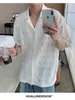Camisa Transpirable de Verano Atractiva para Niños de Manga Corta Estilo Peluquero Discoteca Camisa de Cuello Cubano Camisa de Verano para Pareja