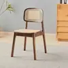 Silla de comedor nórdica de madera maciza para restaurante y casa de huéspedes, silla sencilla de ocio para sala de estar con respaldo, silla moderna tejida de ratán