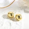 Pendientes de botón sencillos, elegantes, ligeros, de lujo, con brillo, huecos y amor para mujer, de primavera y verano, de alta gama, con diseño geométrico de frijol hueco.