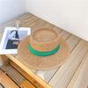 Celebridad de Internet Retro Sombrero de Copa Plano para Mujer Verano Vacaciones Junto al Mar Sombrilla Francés Plano Playa Protector Solar Sombrero de Paja Fresco