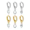 Aretes Ear Cuff de Plata de Ley S925 con Circonita en Forma de Gota de Agua y Diamante Marquise, Simples, Modernos, de Nicho, Lujo Ligero, Aros y Cierres de Oreja con Diamante en Forma de Cometa