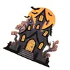 Artesanías de Madera de Halloween Transfronterizas Castillo Murciélago Decoraciones de Escritorio Configuración de Atmósfera del Festival de Fantasmas Letreros de Madera y Figuras de Pie para Casa Embrujada