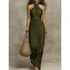 Sitio Independiente de Amazon Vestido de Mujer Transfronterizo Europeo y Americano, Sin Mangas, Cuello Halter, Corte Ajustado, Sencillo, Moderno, Elegante, Vestido Largo de Comercio Exterior