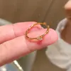 Artesanía Chapada en Oro de 24 Quilates, Popular en Xiaohongshu, Anillo Nudo de Bambú con Diamantes, Simbolizando Crecimiento Continuo y Buena Suerte, Diseño Minimalista