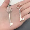1 Pieza de Aleación de Plata Antigua Estilo Vintage Scepter con Forma de Corazón Colgante Llave Accesorio para Collar DIY