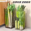 Caixa de Armazenamento Multifuncional para Cebolinha, Recipiente de Armazenamento Transparente com Haste de Ferro para Inhame, Armazenamento de Ingredientes de Gengibre e Alho para Cozinha, Armazenamento de Vegetais de Grande Capacidade