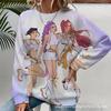 Grupo Cazador de Brujas K-Pop Patrón 3D Impresión Transfronterizo Nuevo Suéter Casual para Mujer Cuello Redondo Sudadera Venta Directa de Fábrica