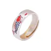 Nuevos Anillos de Carpa Estilo Chino para Hombres y Mujeres, Tendencia Nacional de Moda, Anillos Ajustables de Estilo Antiguo, Anillos de Dedo Índice de Nicho con Temática de Nubes y Peces
