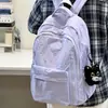 Mochila ligera para estudiantes para niñas, gran capacidad, mochila multicapa para estudiantes de secundaria y preparatoria, mochila casual de color sólido para viajes de mujeres