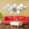 Amazon Marco Hexagonal Espejo Acrílico Tridimensional Pegatina de Pared Restaurante Decoración de Pared de Fondo Personalizada Espejo Hexagonal