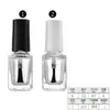 Botellas Transparentes Redondas y Cuadradas para Esmalte de Uñas 5ml 10ml 15ml Botellas de Vidrio para Cosméticos con Tapa y Pincel