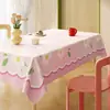 Toalha de Mesa de Luxo Leve de Alta Qualidade Impermeável e à Prova de Óleo Estilo Retro Americano Dopamina Tapete para Mesa de Jantar Estilo Ins Toalha de Mesa para Mesa de Centro