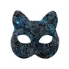 Máscara Facial de Gato Compuesta de PVC Máscara con Patrón de Mascarada de Halloween Accesorio de Fiesta Cosplay Máscara de Ojos de Media Cara
