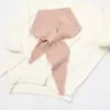 Cachecol de Flor de Tricô Estilo Coreano Feminino Outono e Inverno Laço Cruzado Rabo de Peixe Versátil Decorativo Lã para Noite