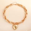 Joyería transfronteriza europea y americana, collar con colgante de corazón de melocotón grande, cadena gruesa hueca de viento frío, nicho de amor exagerado