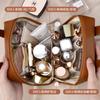 Bolso de mano vintage de gran valor, bolso de cosméticos portátil, bolso de almacenamiento de cosméticos de gran capacidad, bolso de viaje de gran valor