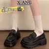 Sapatos Loafer de Couro Genuíno para Mulheres, Sola Grossa, Aumentam a Altura, Sapatos Confortáveis, Salto Alto, Novos Sapatos Mary Jane Primavera 2026