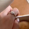 Anillo de Luz Plata Encaje Encaje Amor Puro Lujo de Alta Gama Nicho Anillo para Dedo Elegante Versátil Ajustable Mujer