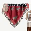 Pañuelo cuadrado de terciopelo de doble cara, dos tonos, estampado de leopardo, de alta gama, vintage de los 90, chal cálido para mujer, pañuelo de cuello de lujo ligero
