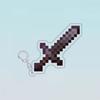 Meu mundo em torno de chaveiro Minecraft espada de diamante totem de morto-vivo barril de lava arma felina pingente