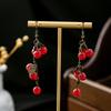 Série vermelha antiga com contas Xiangyun novos brincos chineses estilo nacional gota de água cheongsam hanfu acessórios brincos de pérola