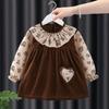 Overol infantil babero para comer de bebé delantal princesa femenina impermeable anti-suciedad estilo extranjero otoño e invierno niño bebé vestido al revés