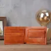 Billetera Corta Transfronteriza 1185 para Hombre, Cartera Vintage de Cuero Genuino de Alta Gama, Billetera para Monedas de Hombre, Billetera de Cuero de Vaca de Gran Capacidad, Tarjetero