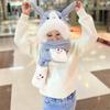 Nuevo y lindo gorro y bufanda para niños de una pieza, conjunto de tres piezas de gorro y bufanda de oso de peluche cálido para otoño e invierno, bufanda de una pieza