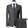 Ropa Nueva para Hombre Transfronteriza Estilo Coreano Traje Ajustado Conjunto de Dos Piezas Traje de Negocios para Hombre Novio y Padrino Tallas Grandes Conjunto para Hombre