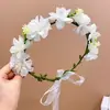 Corona de Guirnalda de Flores para Niñas Diadema Corona de Princesa Infantil Adorno para el Cabello de Cumpleaños para Niña Accesorio para el Cabello de Dama de Honor