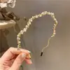 Diadema de Perlas Onduladas con Pedrería de Lujo Ligero para Redes Sociales de Corea del Sur, Diadema Elegante Francesa para Mujer, Pinza de Pelo de Presión Simple de Moda
