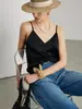 Camisola de Seda para Mujer 2026 Primavera/Verano Nueva Color Sólido Ropa Interior Exterior Estilo Commuter con Encaje y Top de Seda de Morera