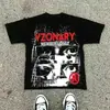 Camiseta Redonda de Manga Corta con Estampado de Graffiti en Inglés 2026 Top Versátil Estilo Casual Top de Algodón Más Vendido