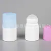 Novo Modelo 2024 Frasco de Vidro com Esfera Rolante de PP de 50ml Frasco de Vidro com Esfera Rolante para Perfume Frasco Redondo Reto para Desodorante Frasco para Antiperspirante