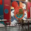 Estilo de moda nacional restaurante de hot pot decoración de restaurante papel tapiz nostálgico celebridad de Internet fotografía en vivo mural sala de ajedrez y cartas 3D pegatinas de pared