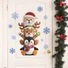 Divertido-B203 Dibujos Animados de Papá Noel, Pingüino, Reno y Copos de Nieve Decoración Navideña para el Hogar Pegatinas de Pared Venta al por Mayor Transfronteriza