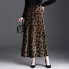 Nova Saia Elegante Retrô Versátil de Comprimento Médio para Mulheres Outono/Inverno 2026, Moda Coreana Saia de Cintura Alta Estampada Linha A