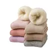 Meias Grossas de Cor Sólida com Forro de Fleece para Mulheres, Quentes de Inverno, de Cano Médio, Meias Maternidade de Terry Felpudo, Meias de Cano Médio para Mulheres