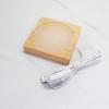 Difusor redondo cuadrado diy base luminosa de madera maciza base de iluminación enchufable base de luz nocturna led colorida