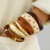 Joyería Europea y Americana, Diseño de Moda, Pulseras de Codo Acrílicas, Combinación de Colores Retro, Pulseras y Brazaletes Exagerados de Alta Gama