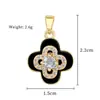 Cobre Ouro Real Cor de Tinta Estrela Diamante Trevo de Quatro Folhas Moda Comércio Exterior DIY Joias Cobre Zircônia Micro-Incustado Acessórios de Pingente