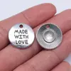 19X19Mm 2.8g Acessórios para Joias DIY Feitos à Mão Letras em Inglês Feito com Amor Pingente