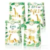 Lb176 Animales de la Selva Amazónica León Elefante Jirafa Gracias Bolsa de Dulces de Papel Kraft