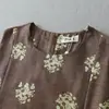 Vestido Largo Estampado Estilo Resort Bohemio para Mujer, Elegante y Sencillo para el Trabajo, con un Toque Sencillo y Elegante, Vestido de Algodón y Lino