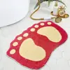 Tapete de Chão Pequeno Pé de Desenho Animado Imitação de Caxemira Banheiro Banheiro Absorvente Entrada de Casa Tapete Quarto Tapete